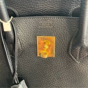 COPY - COPY - Black Hermes Birkin 30 Noir Ardennes with Gold hardware